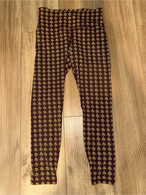 Tory Sport Burgundy Activewear Set with Yellow Geometric Motif